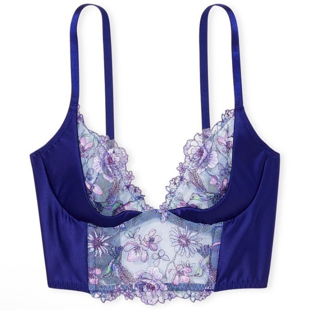 New! Victorias Secret very sexy hummingbird bustier bra top blue 37909